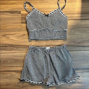 Chic Black and White Gingham matching Set